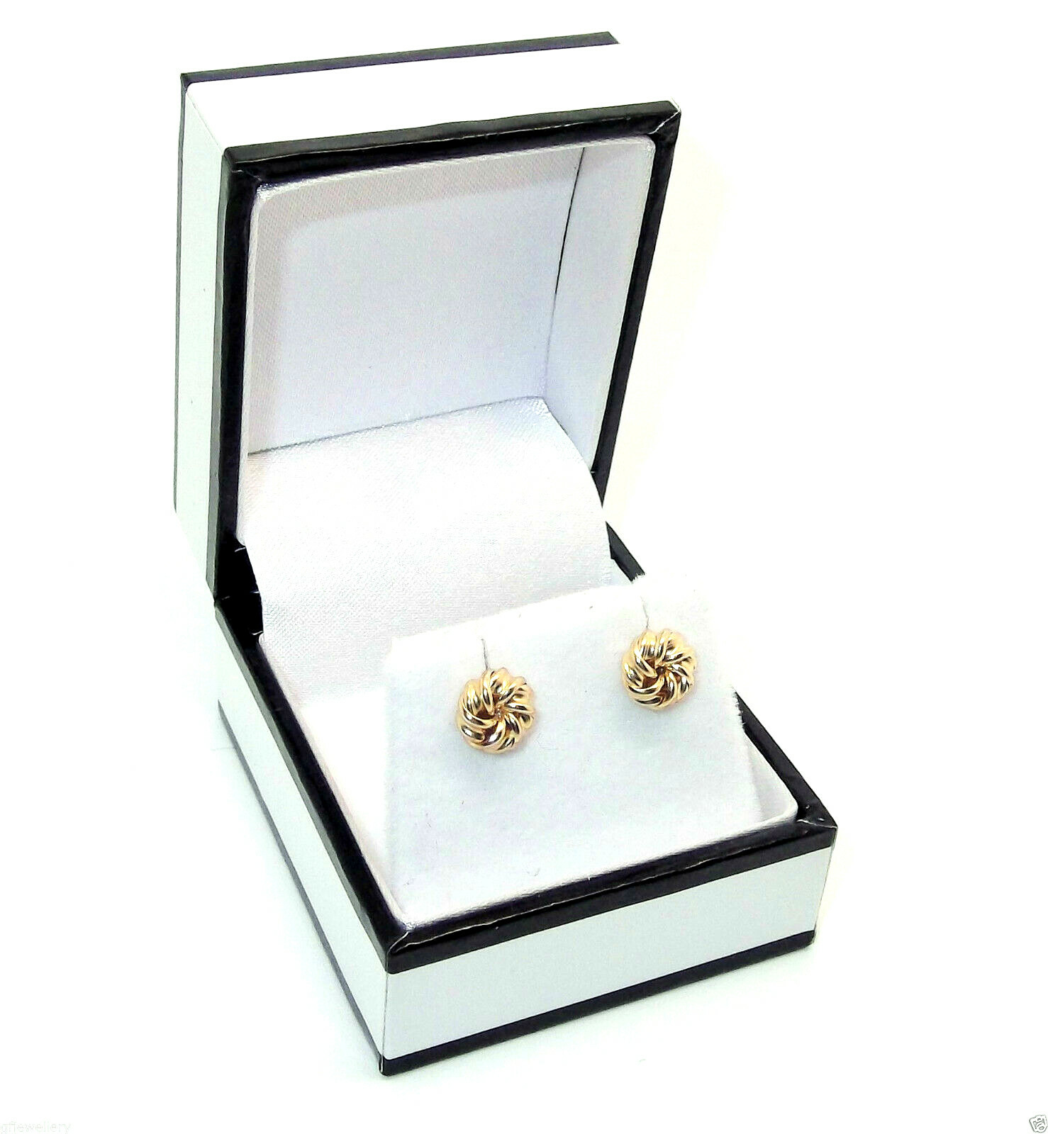 YELLOW GOLD STUD EARRINGS 9CT HALLMARKED POLISHED 7MM TIGHT KNOT