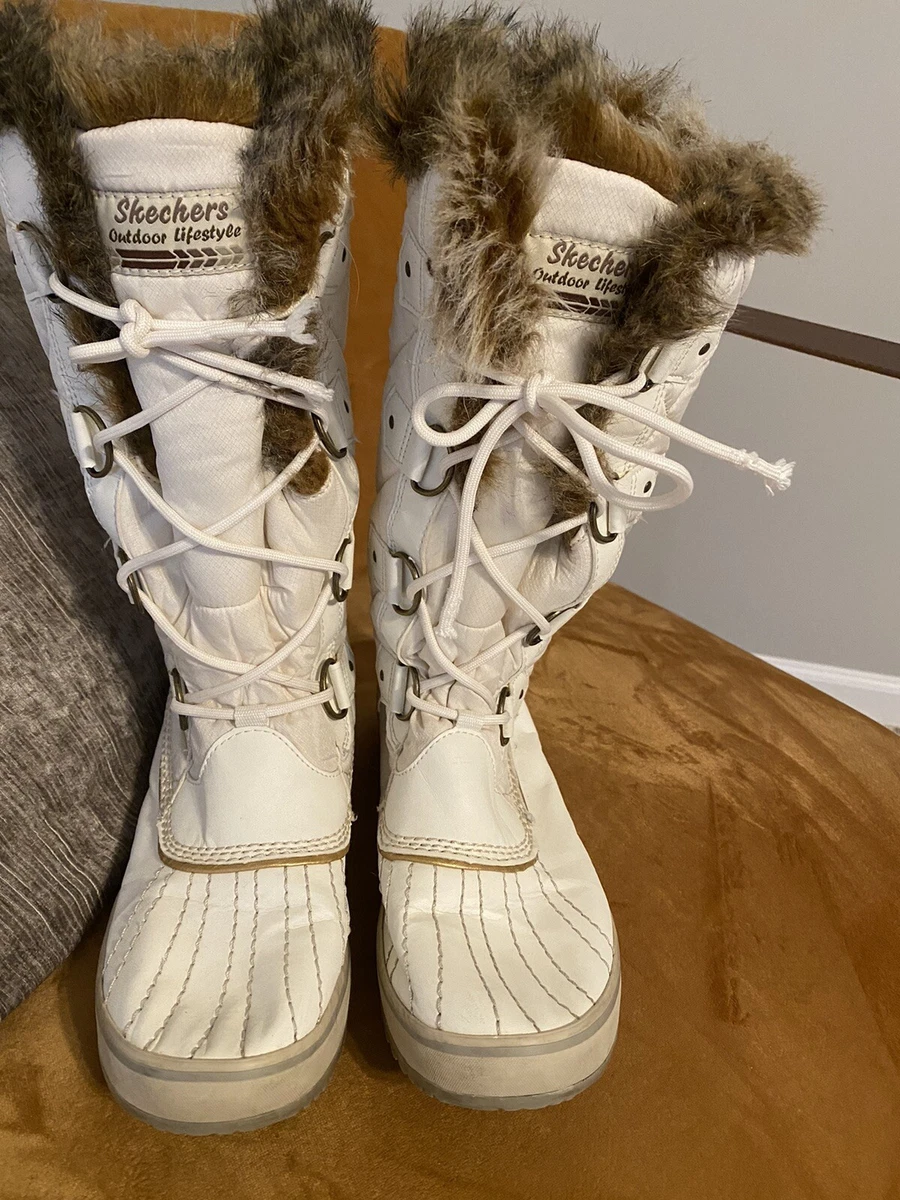 Skechers Outdoor Lifestyle Womens Boots Size 9 White Fur | eBay