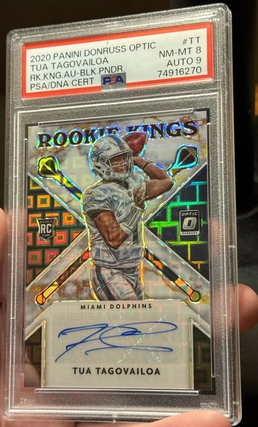 2020 PANINI DONRUSS OPTIC TUA TAGOVAILOA ROOKIE KINGS BLACK PANDORA AUTO /25