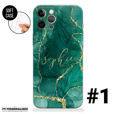 Personalisierte Handyhülle Name Silikon Cover für iPhone 12 13 14 11 PRO XR XS 7 8