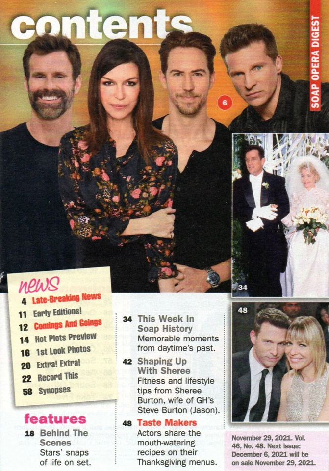 SOAP OPERA DIGEST Nov. 29 2021 General Hospital Steve Burton Ingo Rademacher - Image 2 of 4