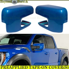 2021 2022 Ford F150 Mirror COVERS Overlays W/Signal Hole E7 VELOCITY BLUE