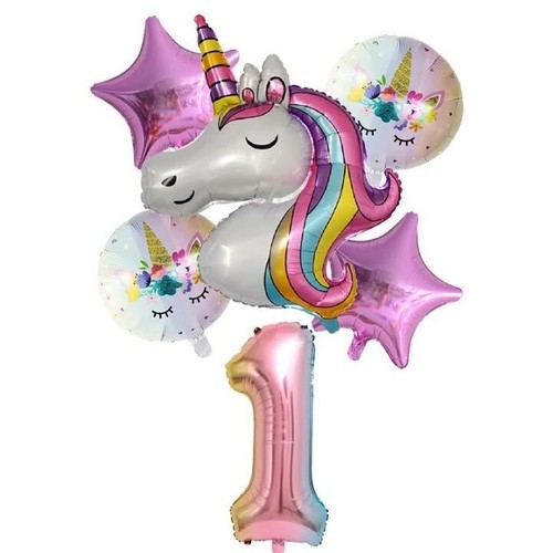 6pc set Unicorn Birthday Party Foil Ballon set, Unicorn Ballon Party Decor - Picture 2 of 31