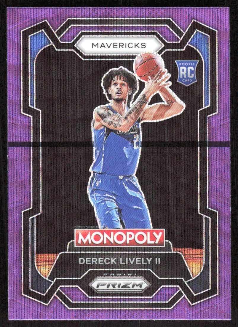 2023-24 3000E Panini Prizm Monopoly Purple WAVE PRIZM - PRINT LINE Dereck Lively