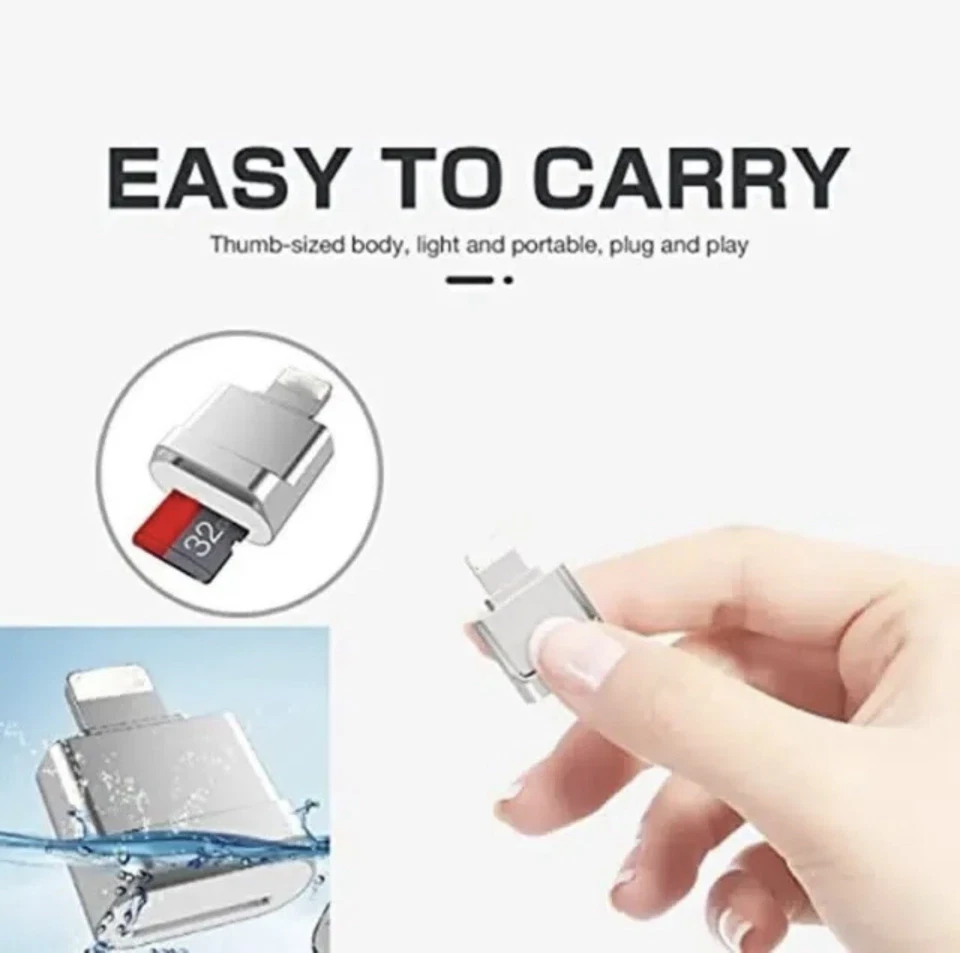 Kartenleser micro SD OTG Adapter für Apple iPhone 15 14 13 12 11 SE XS XR Pro - Bild 4 von 4