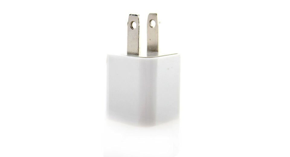 Compact White 1A USB Travel Charger Brick