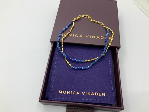 MONICA VINADER Mini Nugget, Edelstein Perlen Armband 18KGold Vermeil + Kyanit UVP 138€ - Bild 12 von 15