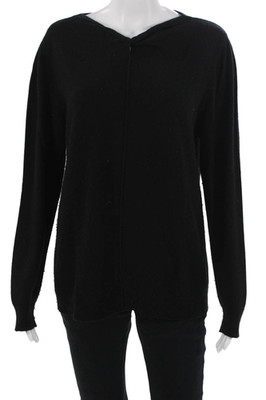 Repeat Unisex Black Cashmere Blend Pullover Sweater Long Sleeve Size L