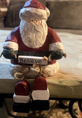 Terry s Village Wooden Santa Shelf Sitter Believe Christmas Decor