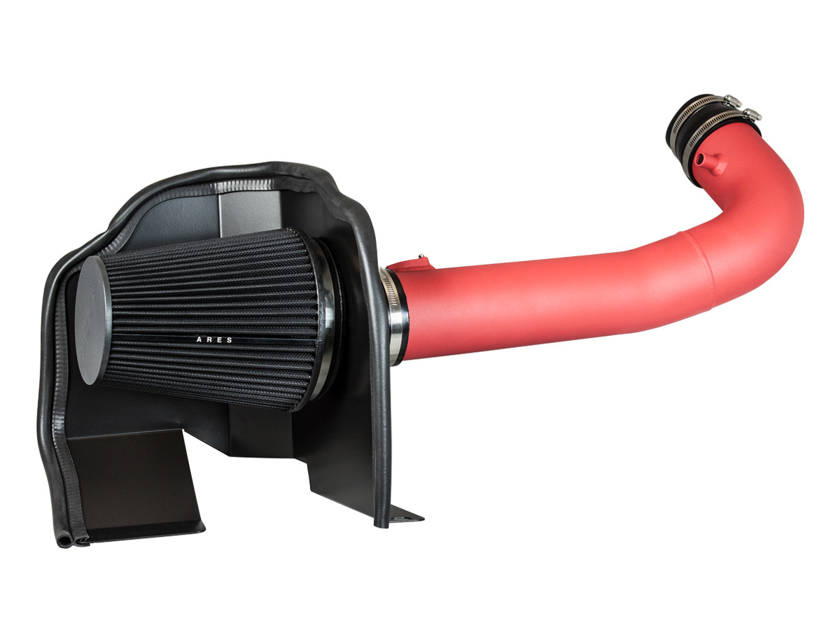 ARES RED 2014-2018 Silverado 1500 4.3L Heat Shield Cold Air Intake Kit +Filter