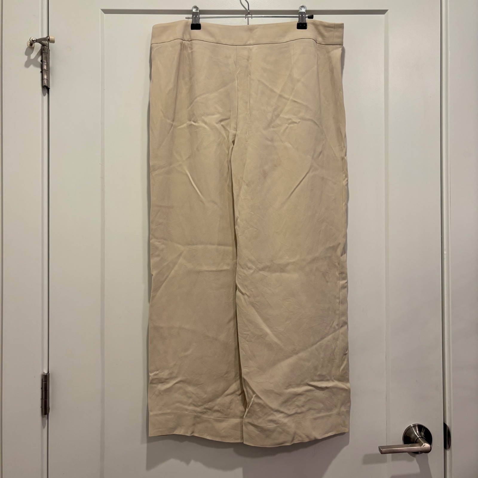 Giorgio Armani Borgo 21 Cream Silk Wide Leg Trousers … - Gem