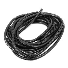 5mm Flexible Spiral Tube Cable Wire Wrap Computer Manage Cord Black 4 Meters