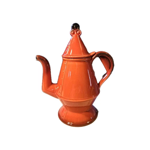 Metlox Tea Coffee Pot Poppytrail Red Rooster 11” Mid-Century Modern USA Ceramic 