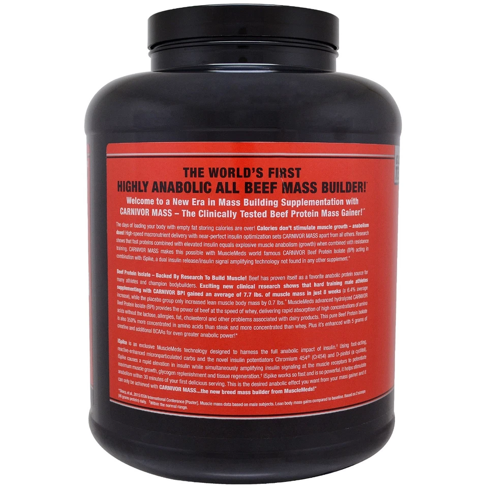 Carnivor™ Mass, ganador anabólico de proteínas de carne de res, caramelo de vainilla, 5,78 libras (2.618 Foto 3 de 3