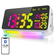 120db Super Loud Alarm Clock for Heavy Sleepers, Bluetooth Connection, 15 Wak...
