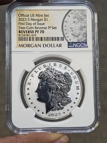 2023-S Morgan & Peace Silver Dollar NGC PF 70 ER Reverse Proof 2-Coin Set