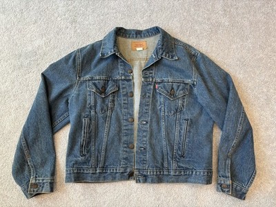 Vintage 80's Levi's 70506 Made in USA Denim Trucker Jacket Size 46 Large