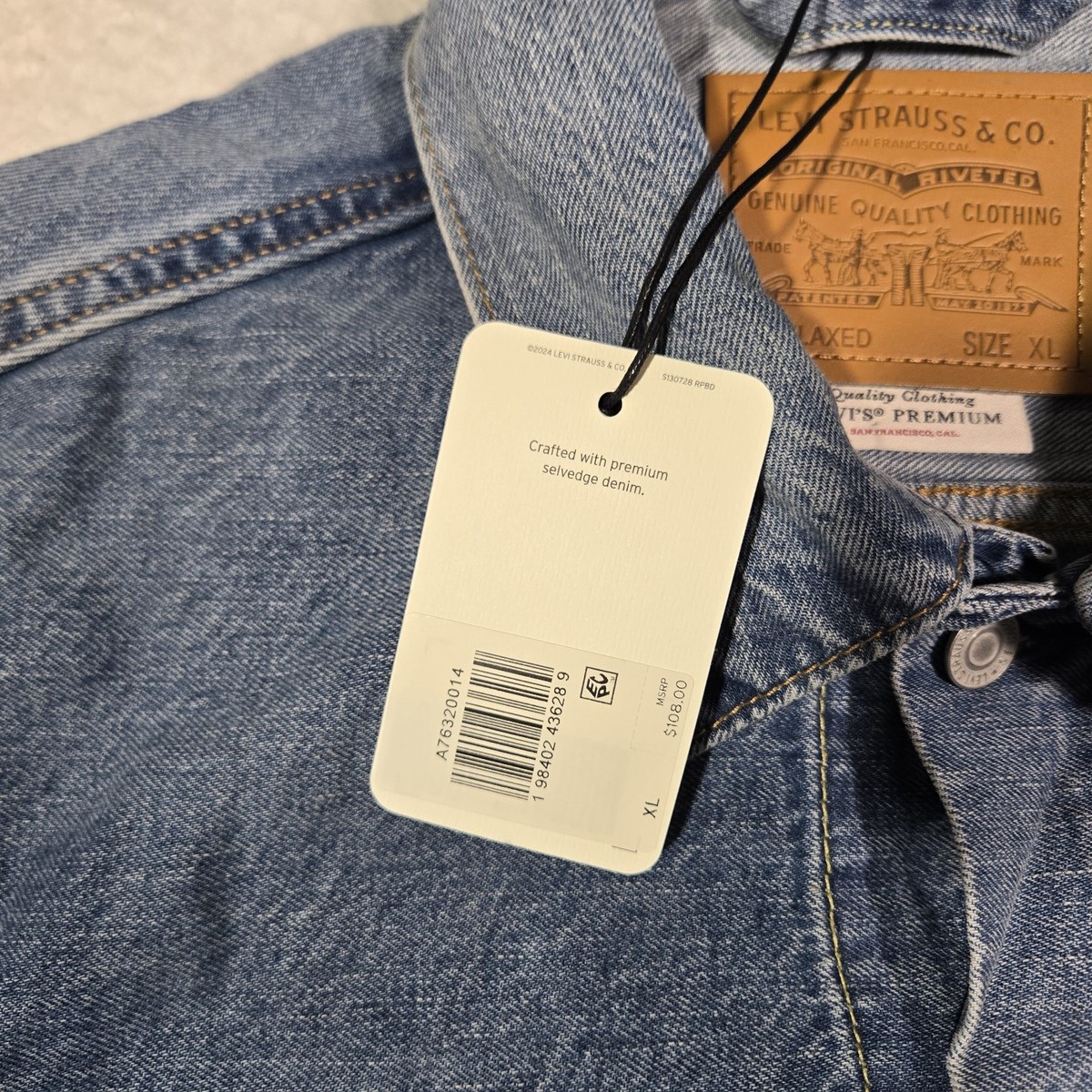H.D様 Levi's Premium Type II Two 2 Selvedge Denim Trucker Jacket Indigo