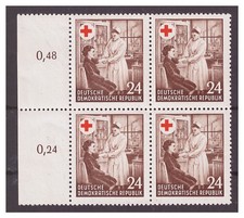 DDR: Nr.395YI Rotes Kreuz im Viererblock postfrisch M€ 80,00
