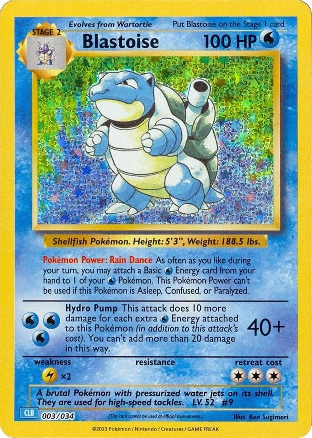 Pokemon Blastoise (3/102) Trading Card Game Classic NM HOLO
