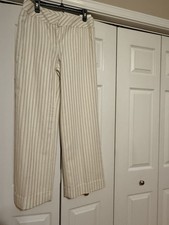NWT Ann Taylor LOFT "Laura" wide leg pants size 10, with a tan striped pattern.