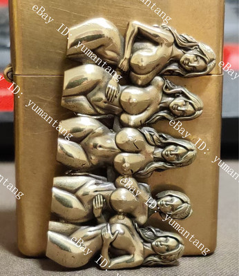 1 piece Brass Sexy Five sisters Badge sticker Lighter DIY Accessories