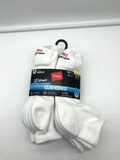 Hanes cushioned mens ankle socks big and tall 12-14 NWT