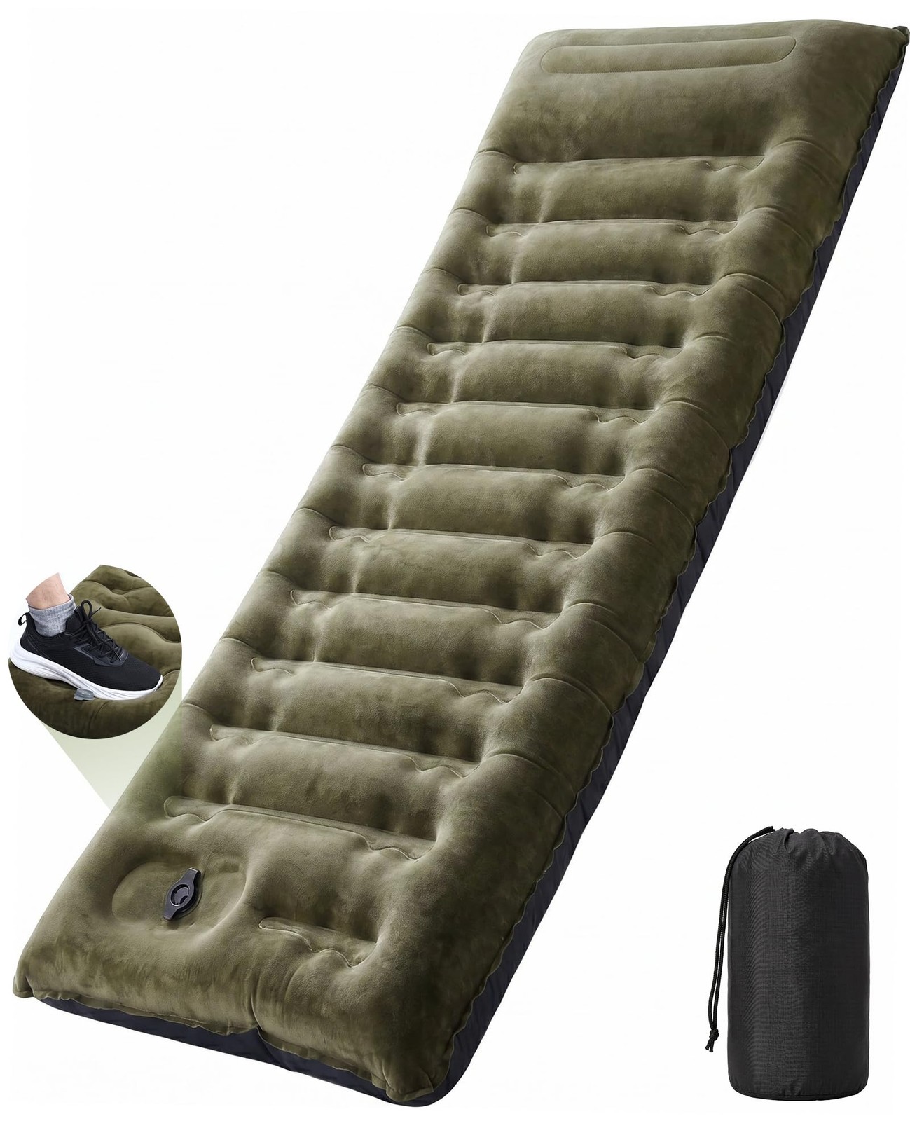 Wanfifi Camping Sleeping Pad 5.5 R Crystal Velvet 6" Thick Camping Mat