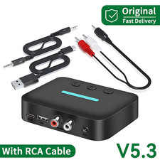 USB Bluetooth 5.3 Audio Receiver Adapter Wireless Stereo Music 3.5Mm AUX R/L RCA