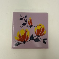 1943 Floral Double Duty Americana Tile Flowers House Of Lackner Made in USA