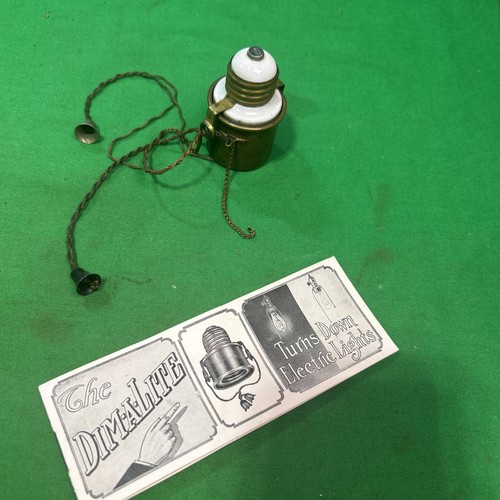 Wirt Company DIM-A-LITE  Brass Porcelain Light Socket Dimmer Parts Or Repair