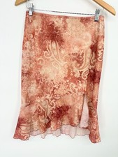 Vintage Paisley Asymmetric Y2K Hem Skirt Forest Fairy Whimsical Size Small USA