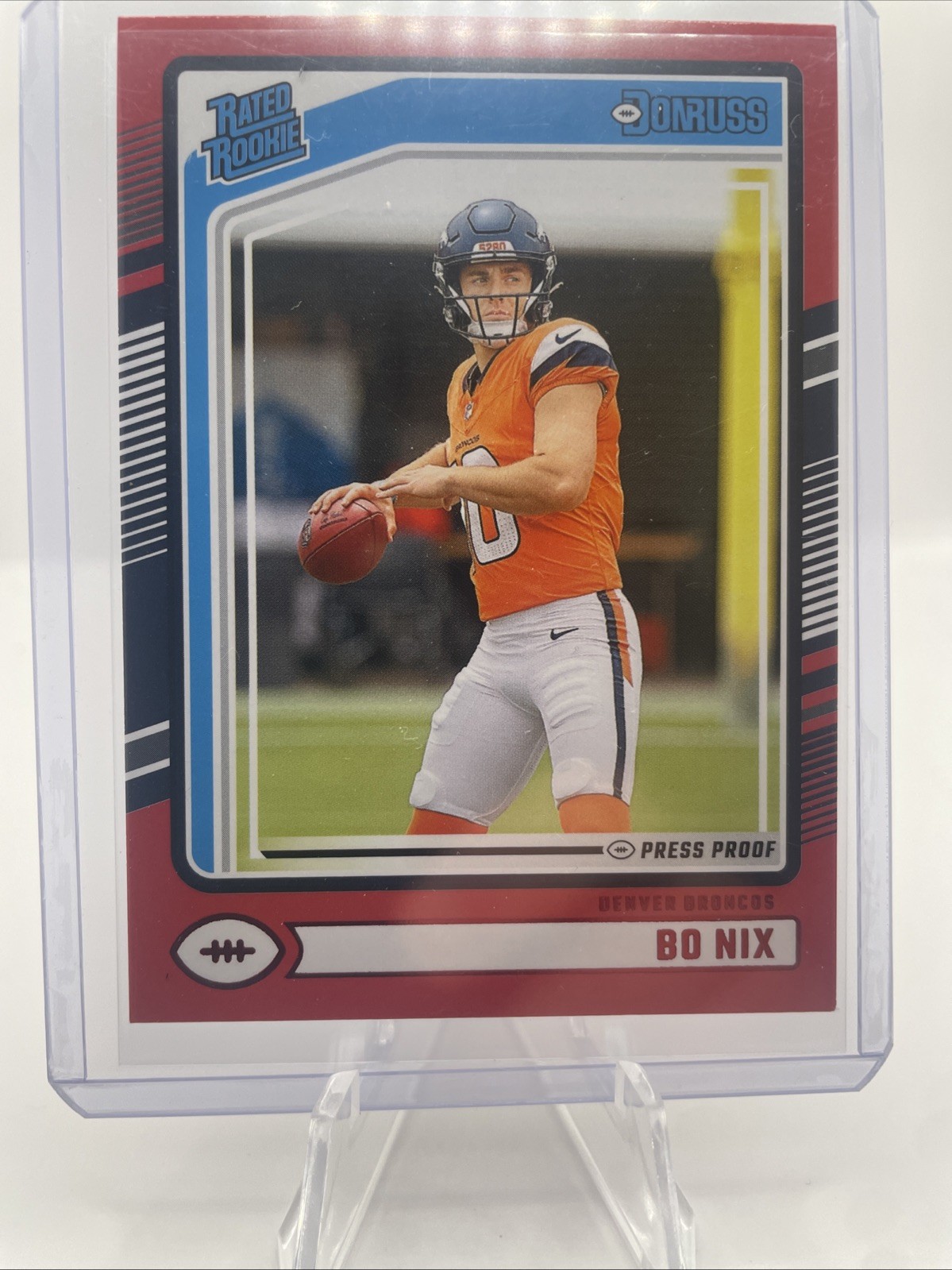2024 Panini Donruss - Rated Rookie Bo Nix #369 Press Proof Red (RC)