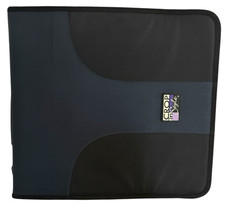 Crop In Style Blue & Black 3 Ring Zippered Binder with Pouches