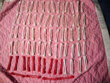 74 vintage plastic hair curlers / perm rods.  3 inches long. Goody.