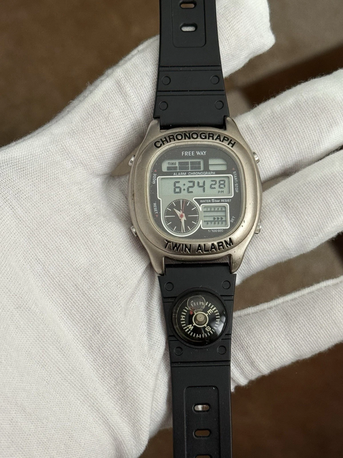 Rare Vintage Citizen Free Way Chronograph Twin Alarm Ana-Digi Men’s Watch JDM