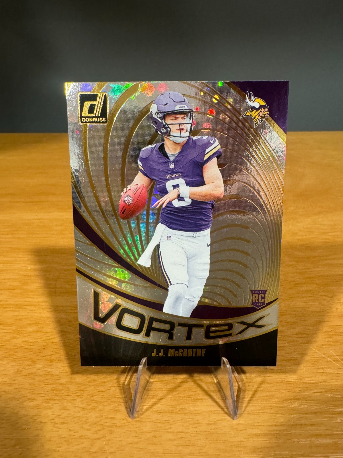 2024 Panini Donruss Vortex Galactic Rookie JJ McCarthy Minnesota Vikings VOR-JMC