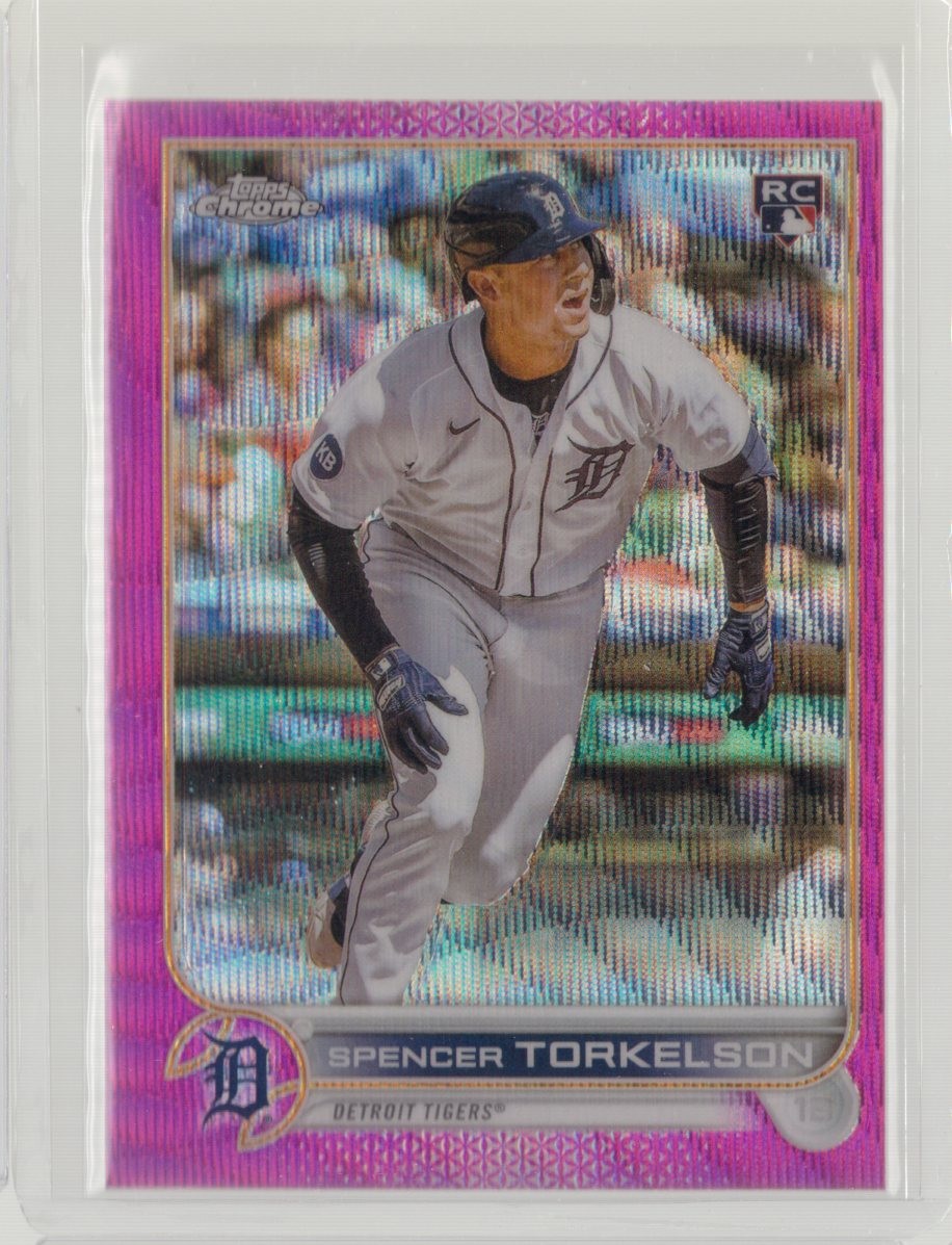 TIGERS RC 2022 Topps Chrome Update #USC100 Spencer Torkelson Pink Wave Refractor