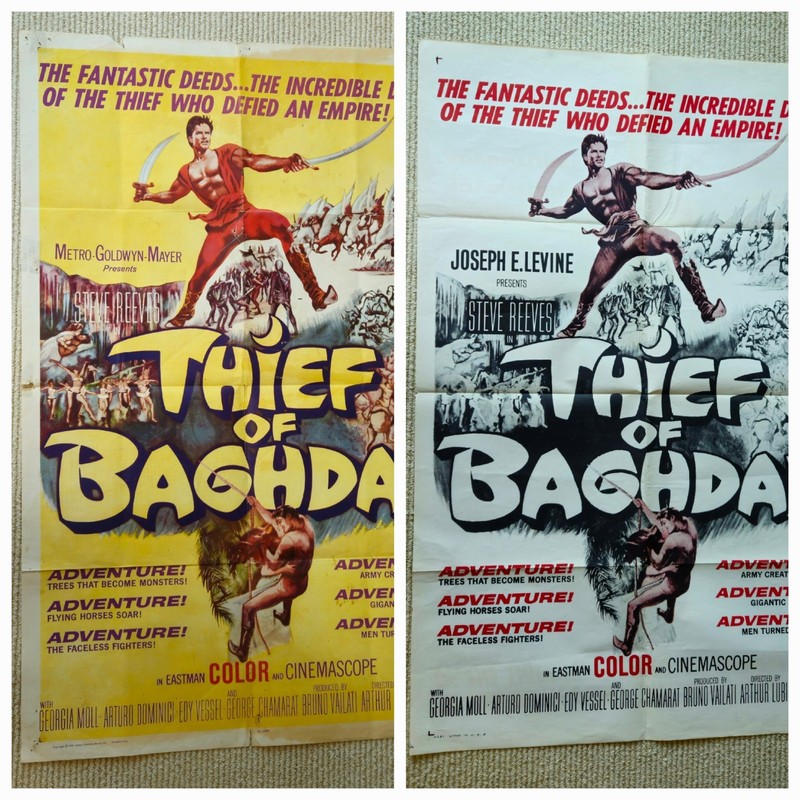 THIEF OF BAGHDAD 1961 2x ORIGINAL ONE SHEET 27x41 MOVIE POSTER Steve Reeves