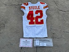 Carson Steele Game Used Jersey Chiefs vs Panthers 11/24/24 Heavy Use Crocky J