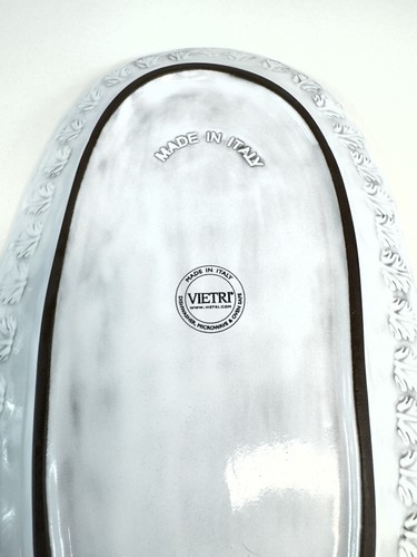 Bandeja ovalada para servir Vietri Incanto Collection Italia gris 12 pulgadas - Imagen 5 de 8