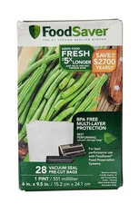 Food Saver Vacuum Seal Pre-Cut Storage Pint  Bags 28 ct. Box