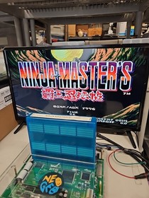Neo Geo MVS Ninja Masters cart - 100% Authentic Board - REPO LABEL Tested