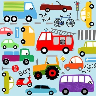 20 Servietten Rush Hour Straße Autos Feuerwehr Kinder Verkehr Tischdeko 33x33cm