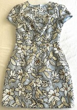 Mini Abito Milly Rowen Paillettes Argento Floreale Donna Taglia 2 Party Cocktail