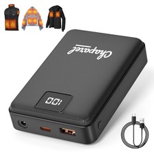 Heated Vest Jacket Battery Pack 16000mAh 7.4V with LED Display, Rechargeable
