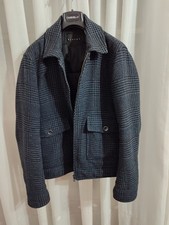 Sisley giubbotto uomo scozzese, blù-grigio , taglia 50,  XL