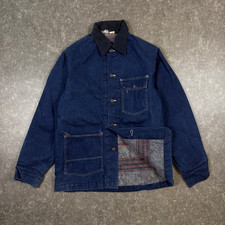 Vintage Denim Chore Coat Blanket Lined Work Wear Barn Mens Size Large