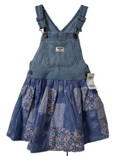 OshKosh Flower Patchwork Denim Skirt Alls girls 5T Floral Flowers Spring School