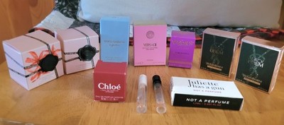 Large Collection of 8 Mini Perfume Bottles and Samples Assorted Brands 3 Testers